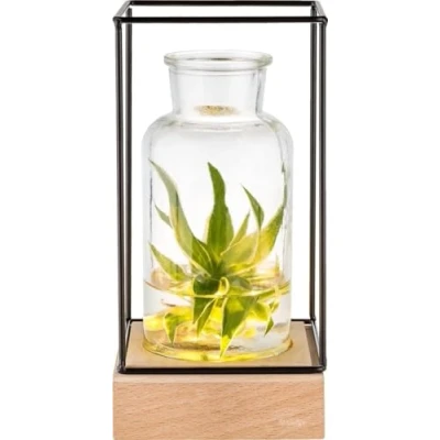 Bild av Upplyst glasvas från Gadgy®l bordsvas med armatur l Modern/skandinavisk/industriell stil 22,5 x 10,8 cm