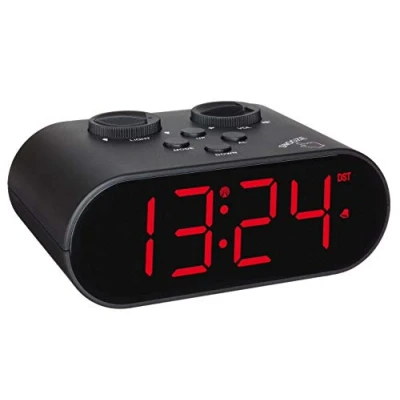 Bild av TFA Dostmann Ellypse digital trådlös väckarklocka, med USB laddningsfunktion, 60,2551.01, LED upplysta siffror, 15,2 x 11,6 9,8 cm, svart, plast