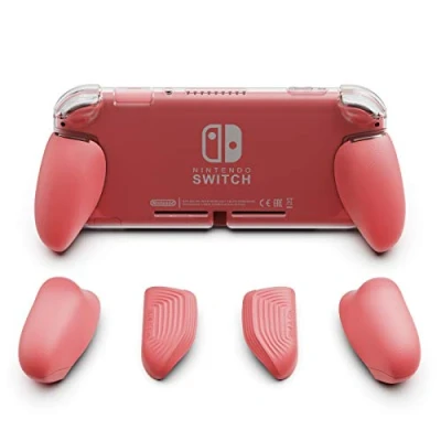 Bild av Skull &amp; Co. GripCase Lite: A Comfortable Protective Case with Replaceable Grips [to fit All Hands Sizes] for Nintendo Switch Lite [No Carrying Case] Coral
