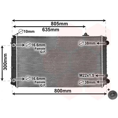 Bild av VAN WEZEL *** IR PLUS 03002252 Radiateur du moteur AUDI: A8 D2