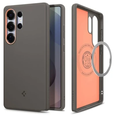 Bild av Spigen NanoPop MagFit Case för Samsung Galaxy S25 Ultra Skal Fodral, Kompatibel med MagSafe Papaya Gray