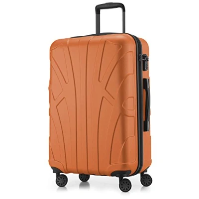 Bild av Suitline Koffer i 3 Größen, Vagnset Rollkoffer Hartschalen Reisekoffer (55 cm, 66 76 cm) Zwillingsrollen, 15 Verschiedene Farben, Orange, Handbagage