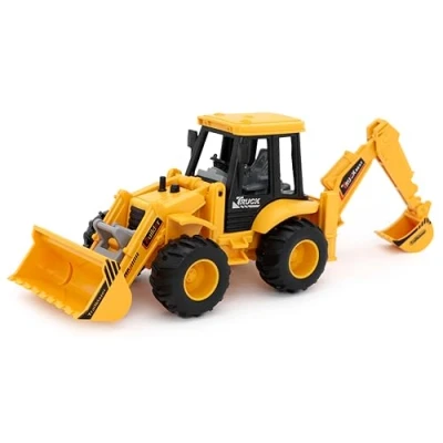 Bild av Toyland® 28cm (11&quot;) friktionsdriven grävlastare rörlig frontlastare och grävskopa Byggleksaker