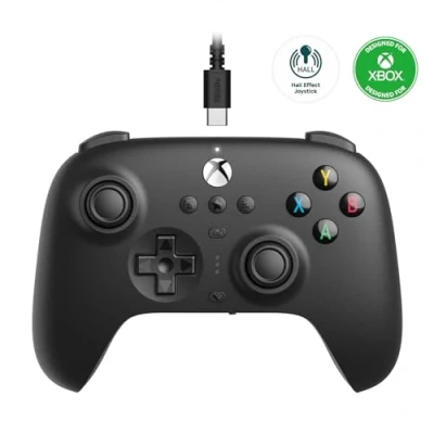 Bild av 8Bitdo Ultimate Wired Controller for Xbox, Hall Effect Joystick Update, Compatible with Xbox Series XS, One, Windows 10 &amp; 11 Officially Licensed (Black)