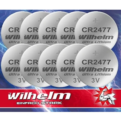 Bild av Wilhelm 10 x CR2477 CR 2477 3 V 1070 mAh litiumknappbatteri Ø 24 7,7 mm DL2477