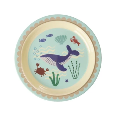 Bild av Rice Kids Lunch Plate Barnens tallrik Blue Ocean 2x0x0cm