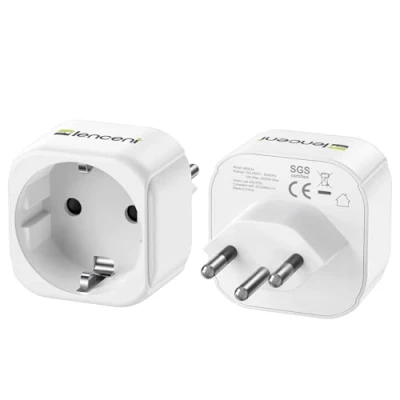 Bild av LENCENT 2X Reseadapter Sverige/EU till Schweiz Laddare, Typ J Laddningsadapter för Dator, Mobiltelefon Travel Adapter Uttag, Strömadapter Schweiz, Jordanien, Liechtenstein, Vit