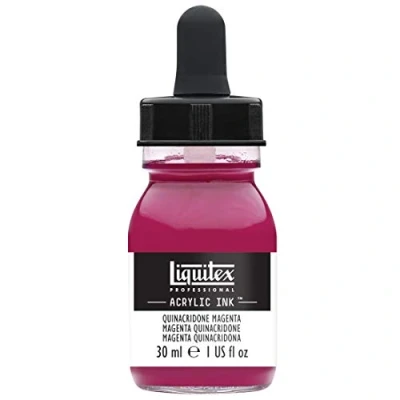 Bild av Liquitex 4260114 flytande professionella akrylfärger bläck bläckflaska, 30 ml, högpigmenterad airbrushfärg, quinacridone magenta
