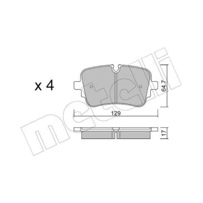 Bild av METELLI 22 1130 1 Jeu de plaquettes frein préparé pour indicateur d&#039;usure AUDI: Q7, A6 C8 Avant, Q8, VOLKSWAGEN: Touareg III