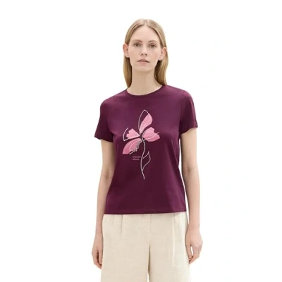 Bild av TOM Tailor Kurzarm Tshirt med print, Storlek: 44, Lila