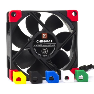 Bild av Noctua NF A8 PWM chromax.black.swap, Tyst Premiumfläkt, 4 pin (80 mm, Svart)