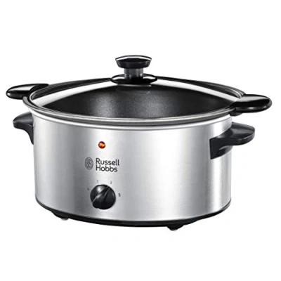 Bild av Russell Hobbs slow cooker, 3.5 liters, 3 värmelägen låg, hög och varmhållning, grytan kan placeras på spisen för att bryna mat, 160 Watt, Cook@Home 22740 56