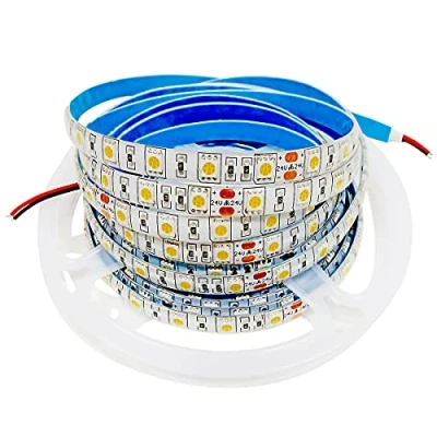 Bild av Tesfish 24V LED Remsa Ljus, Varmt vitt 3000K 3400K 5M Strip Light SMD 5050 IP65 Vattentät 300 LEDs Färgskiftande Ljus för Sovrum, Kök Dekoration