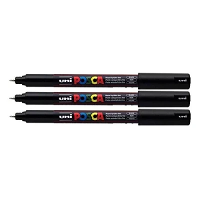 Bild av POSCA PC 1MR av Uni Ball [3 pack] svart