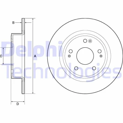 Bild av DELPHI BG4801C Disque de frein 282 9 5 plein revêtu non traité sans roulement roue, bague ABS HONDA: HR V II