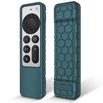 Bild av Fintie Skyddsfodral för Apple TV Siri Remote 2021 2022 honungskam lätt halkfri stöttåligt silikonskydd 4K/HD fjärrkontroll (2:a gen/3:e generationen), mörk cyan