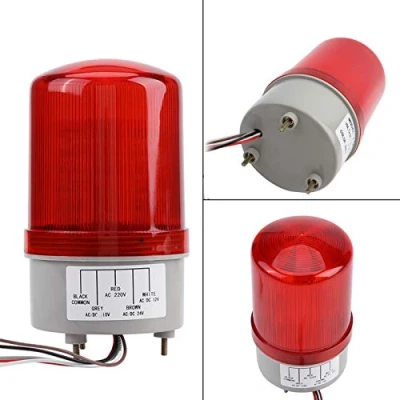 Bild av Varning blinkande stroboskoplampor röd LED nödvarning glödlampa roterande fyr lampa för hem villa gård lägenhet utomhus trafik fabrik AC 220 V