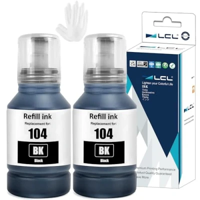 Bild av LCL Kompatibel bläckflaska 104 C13T00P140 (2 Svart) ersättning för Epson ET 2710 2711 2714 2715 2720 2726 4700