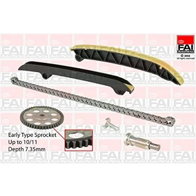 Bild av FAI AutoParts TCK208NG Jeu de distribution à chaînes sans joints, avec roues dentées Simplex, chaîne faible bruit VOLKSWAGEN: GOLF 6