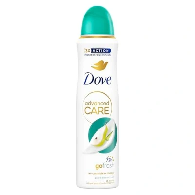 Bild av Dove Advanced Care Go Fresh Pera och Aloe Vera Spray Deodorant, med fuktgivande hudvänlig formel, alkoholfri, torr hud i upp till 72 timmar, deodorant för män kvinnor, 6 stycken på 150 ml