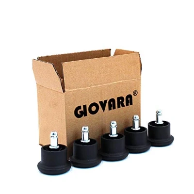 Bild av Giovara Set med 5 reservhjul för kontorsstolar, 11 mm x 22 skaft, diameter 50 (svart)