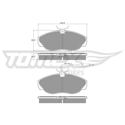 Bild av TOMEX brakes TX 11 72 Jeu de plaquettes frein Essieu avant contact signal d&#039;usure inclus CITROËN: Jumper I Сamion à Plateau/Сhâssis