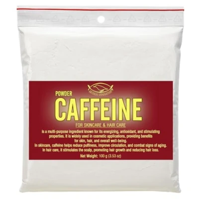 Bild av KOFFEINPULVER för hemmagjorda formuleringar och DIY kosmetikprojekt 100 g