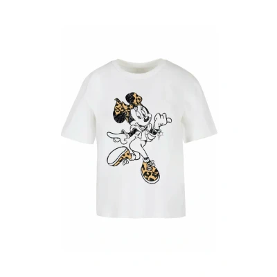 Bild av Merchcode Minnie Mouse LEO Tshirt med print, Storlek: Small, White