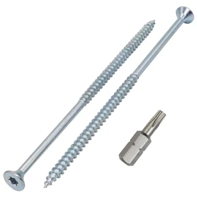 Bild av SKIR&#039;CO (60 st) Förzinkat stål träskruvar 5,0 x 120 mm, Torx försänkta huvudskruvar, spånskivor, delvis gängade