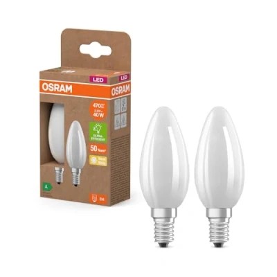 Bild av OSRAM LED Superstar Classic B 40 miniljus, klassiskt frostat glas, 2,2 W, 470 lm, E14, 2 700 K för varmvitt ljus, EEK A, diameter 35 mm, st