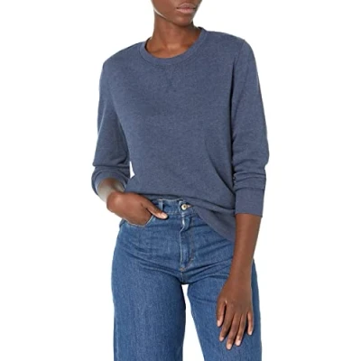 Bild av Amazon Essentials dam fransk frotté fleece rund hals sweatshirt (finns i plusstorlek), marinblå ljung, X Large