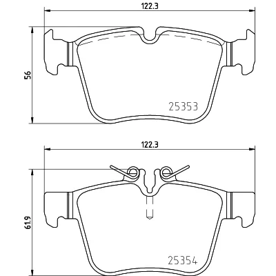 Bild av HELLA 8DB 355 021 831 Jeu de plaquettes frein préparé pour indicateur d&#039;usure MERCEDES BENZ: Classe C Berline, Coupe, Break