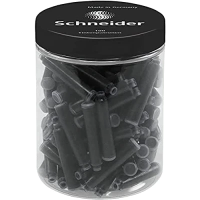Bild av Schneider 6801 bläckpatroner (standardpatroner för reservoarpennor, ej raderbar) svart, 100 stycken, stycken (1 pack)