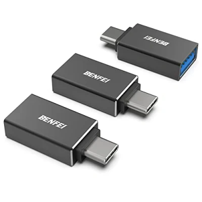 Bild av BENFEI USB C till 3.0 adapter, 3 pack hane honadapter, kompatibel med MacBook 2018 2017 2016, Samsung Galaxy Note 8, S8 + S9, Google Pixel, Nexus, svart
