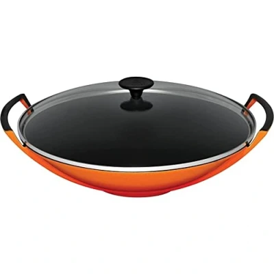 Bild av Le Creuset Gjutjärn wok med glaslock, 36 cm, 4,5 L, vulkanisk