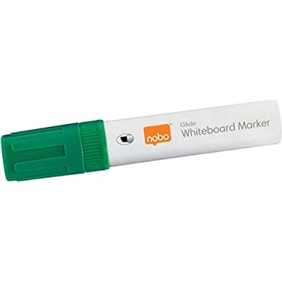 Bild av Nobo Glide Whiteboard Penna Flytande Bläck Stor Mejselspets 4/Fp Grön