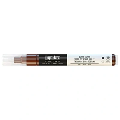Bild av Liquitex 4620127 Professional Paint Marker, akrylmärkpenna med högpigmenterad vattenbaserad akrylfärg för inomhus och utomhusbruk, fin spets bränd Siena