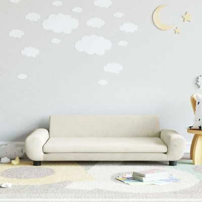 Bild av VidaXl Barnsoffa Gräddvit 100X54X33 Cm Sammet