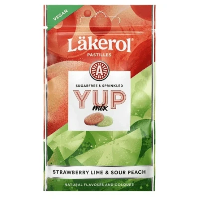 Bild av Läkerol YUP Mix Sour Peach &amp; Strawberry Lime, 30g