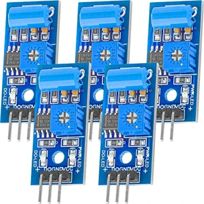 Bild av AZDelivery 5 x SW420 vibrationsskakningsskakningssensor modul kompatibel med Arduino och Raspberry Pi