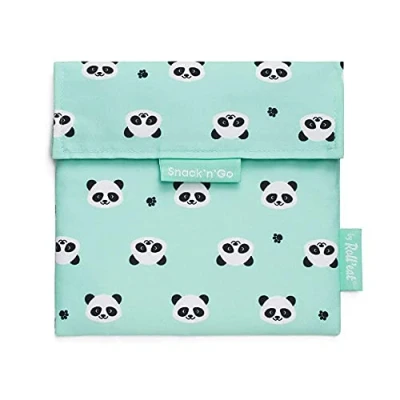 Bild av Roll&#039;eat Snack&#039;n&#039;Go Animals Återanvändbar ekologisk barnsmörgåsväska BPA fri, panda