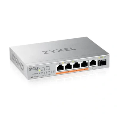 Bild av ZyXEL XMG 105HP 5 Port 2.5G PoE (70W) Unmanaged Switch with 10G Uplink SFP+