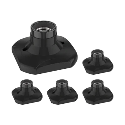 Bild av ledscom.de 5 delar Taklampa/lamphållare ELEKTRA, porslin, svart, 1x E27 max. 60W