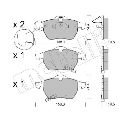 Bild av Bromsbeläggssats, skivbroms METELLI 22 0118 1