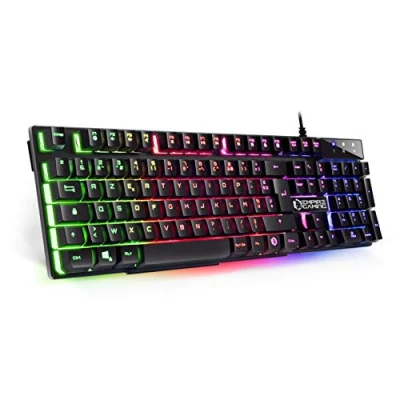 Bild av EMPIRE GAMING Nytt K300 (AZERTY) Gamer tangentbord 105 halvmekaniska tangenter RGB LED bakgrundsbelysning 19 Anti Ghosting 12 multimediagenvägar trådbunden USB