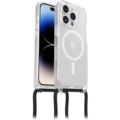 Bild av OtterBox React Necklace Case med MagSafe för iPhone 14 Pro, ultratunnt, skyddande skal justerbart och avtagtart halsband, testad till militärstandard, Klar