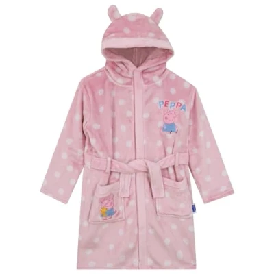 Bild av Peppa Pig Morgonrock Fluffig Fleecemorgonrock Hooded Flickor Med 3D öron Rosa 98