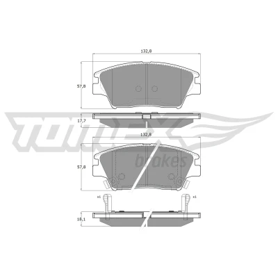 Bild av TOMEX brakes TX 19 01 Jeu de plaquettes frein Essieu avant SSANGYONG: Tivoli SUV, XLV SUV