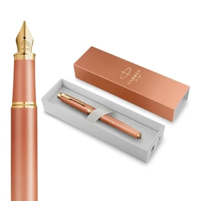 Bild av Parker IM Writing Rituals Fountain Pen Uplifting Orange Finish with Gradient &amp; Gold Trims Fine Nib Blue Ink Gift Box