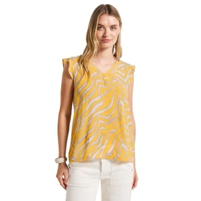 Bild av Street One dam mönstrad topp, Buttercream Yellow, 38